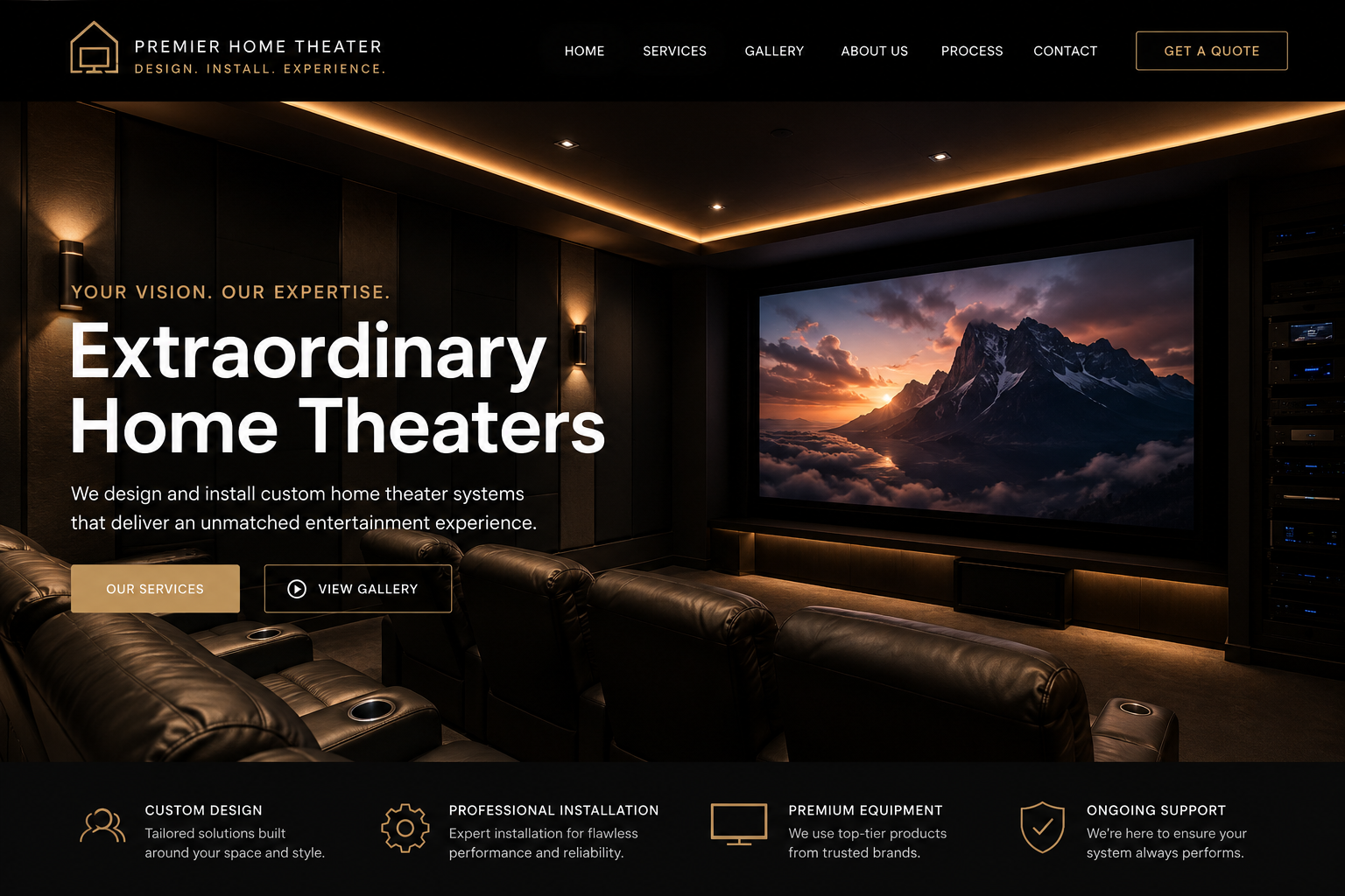 Home Theater Installation Company website concept